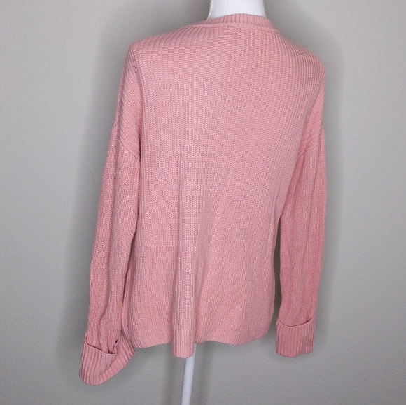 ✨M Magaschoni Pink Oversized Sweater Cashmere Wool Cotton Modal Blend Size M - Picture 3 of 8